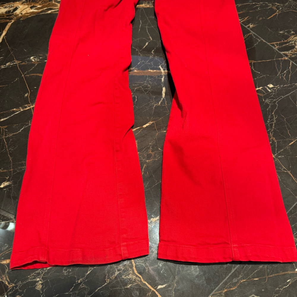 Revice Denim Roller girl flares Red High-Waisted Pants - Picture 5 of 7